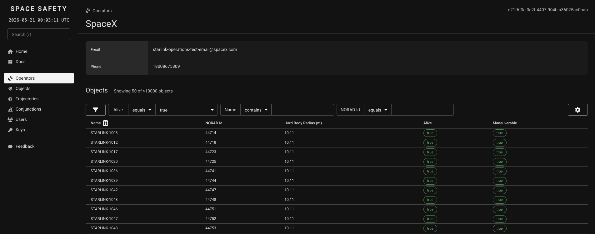 Operator Page